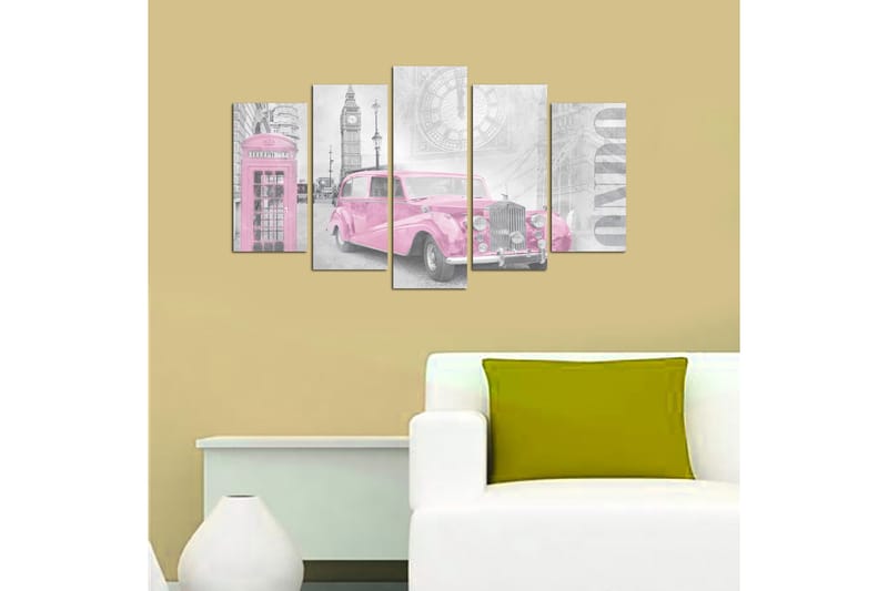 Canvasbilde Vehicles 5-pk Flerfarget - 22x06 cm - Innredning - Bilder & kunst - Lerretsbilder
