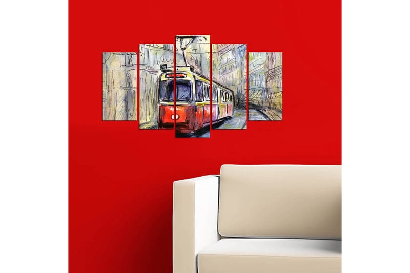 Canvasbilde Vehicles 5-pk Flerfarget - 22x06 cm - Innredning - Bilder & kunst - Lerretsbilder