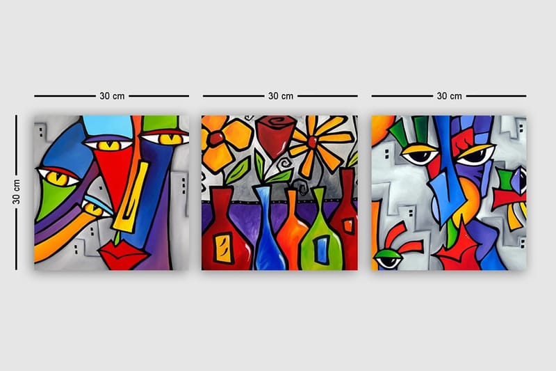 Canvasbilde VP Italy 3-pk Flerfarget - 33x03 cm - Innredning - Bilder & kunst - Lerretsbilder