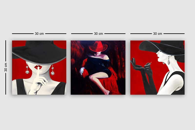 Canvasbilde VP Italy 3-pk Flerfarget - 33x03 cm - Innredning - Bilder & kunst - Lerretsbilder