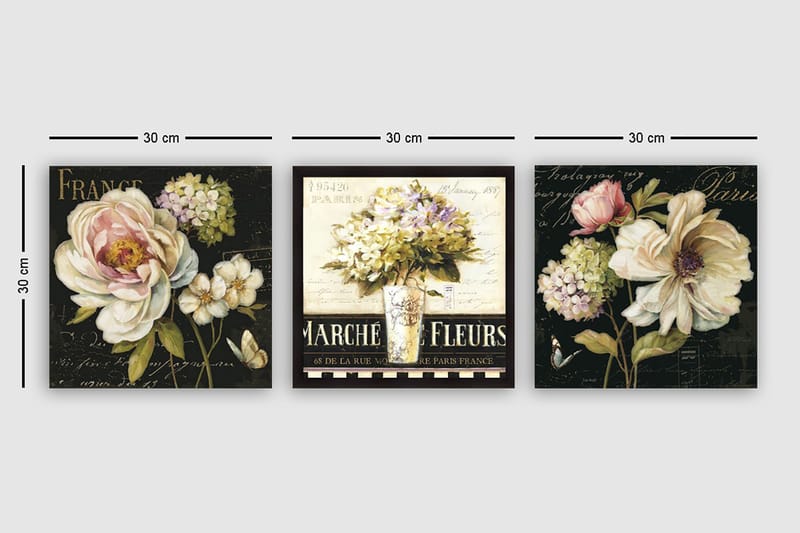 Canvasbilde VP Italy 3-pk Flerfarget - 33x03 cm - Innredning - Bilder & kunst - Lerretsbilder