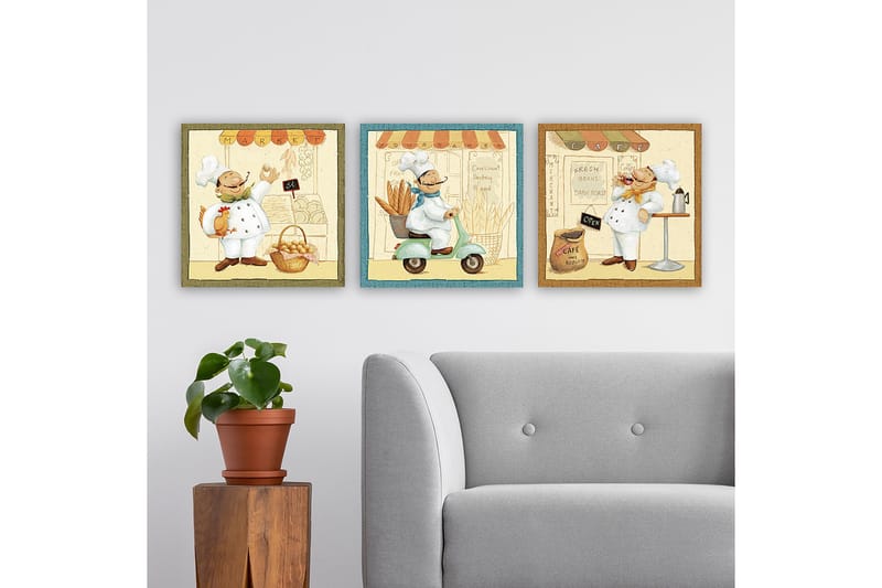 Canvasbilde VP Italy 3-pk Flerfarget - 33x03 cm - Innredning - Bilder & kunst - Lerretsbilder