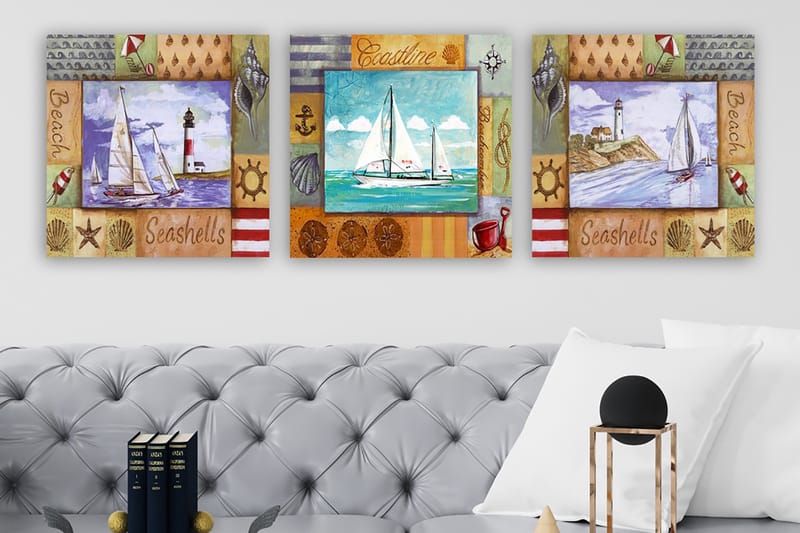 Canvasbilde VP Italy 3-pk Flerfarget - 33x03 cm - Innredning - Bilder & kunst - Lerretsbilder