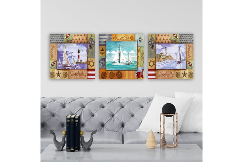 Canvasbilde VP Italy 3-pk Flerfarget - 33x03 cm - Innredning - Bilder & kunst - Lerretsbilder