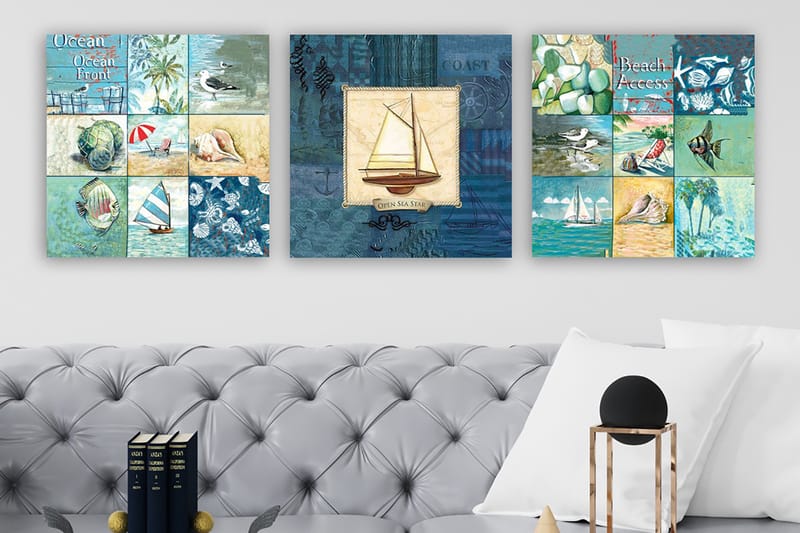 Canvasbilde VP Italy 3-pk Flerfarget - 30x30 cm - Innredning - Bilder & kunst - Lerretsbilder