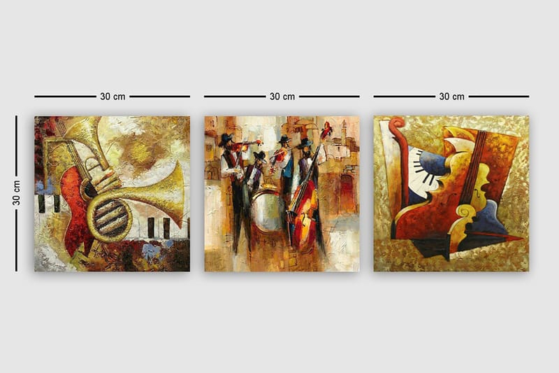 Canvasbilde VP Italy 3-pk Flerfarget - 33x03 cm - Innredning - Bilder & kunst - Lerretsbilder