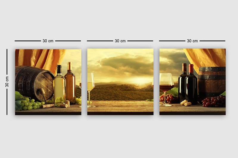 Canvasbilde VP Italy 3-pk Flerfarget - 33x03 cm - Innredning - Bilder & kunst - Lerretsbilder