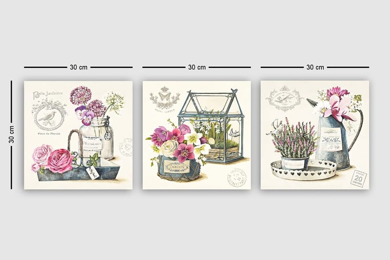 Canvasbilde VP Italy 3-pk Flerfarget - 33x03 cm - Innredning - Bilder & kunst - Lerretsbilder