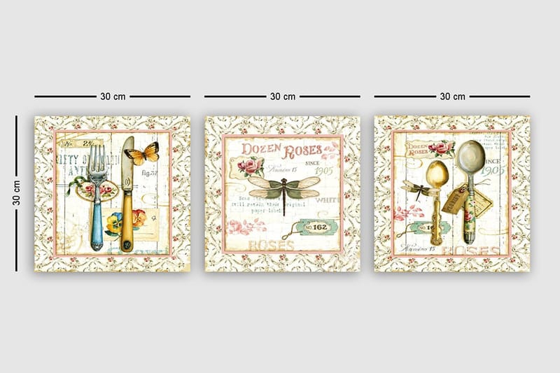 Canvasbilde VP Italy 3-pk Flerfarget - 33x03 cm - Innredning - Bilder & kunst - Lerretsbilder