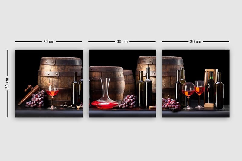 Canvasbilde VP Italy 3-pk Flerfarget - 33x03 cm - Innredning - Bilder & kunst - Lerretsbilder