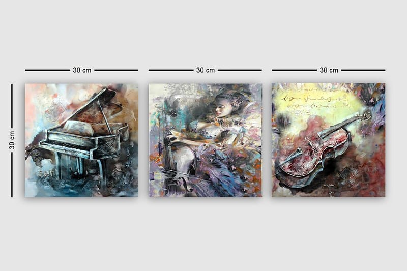 Canvasbilde VP Italy 3-pk Flerfarget - 33x03 cm - Innredning - Bilder & kunst - Lerretsbilder