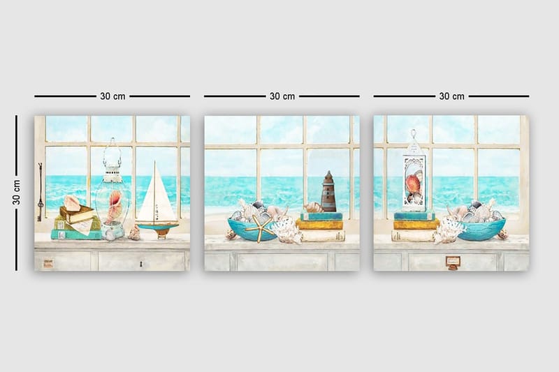 Canvasbilde VP Italy 3-pk Flerfarget - 33x03 cm - Innredning - Bilder & kunst - Lerretsbilder