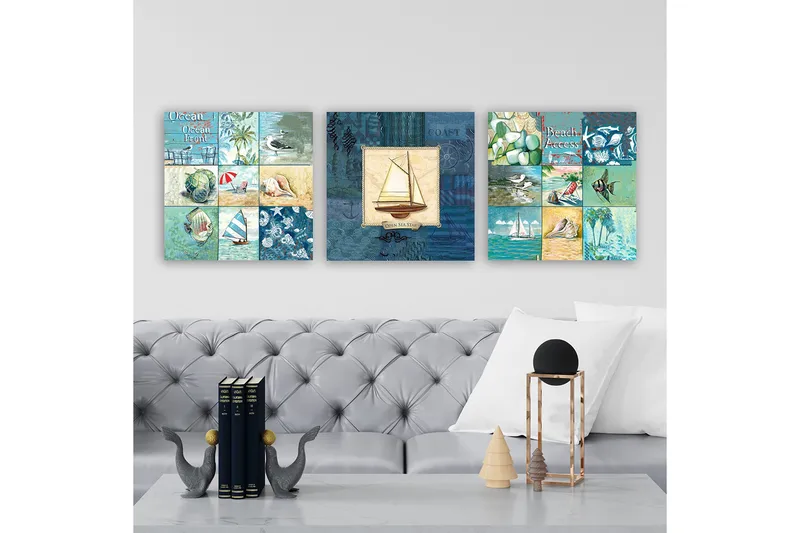 Canvasbilde VP Italy 3-pk Flerfarget - 30x30 cm - Innredning - Bilder & kunst - Lerretsbilder