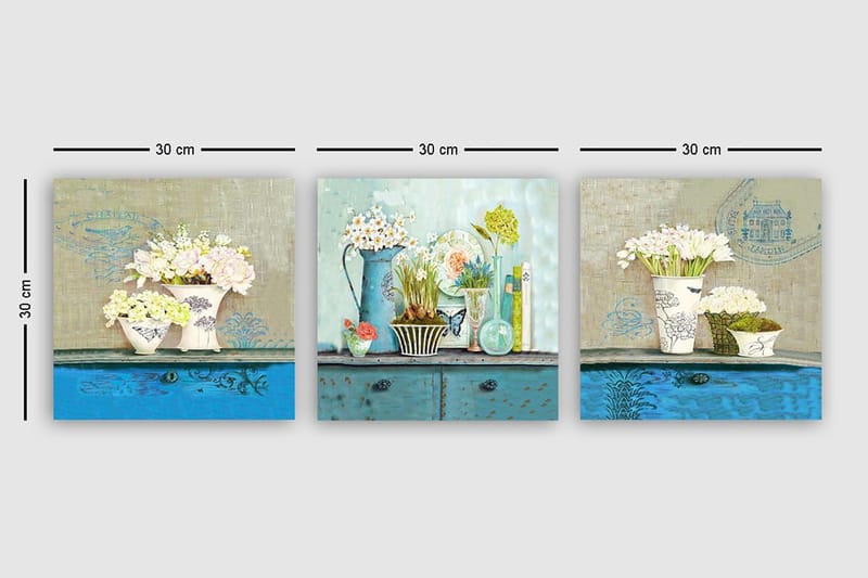 Canvasbilde VP Italy 3-pk Flerfarget - 33x03 cm - Innredning - Bilder & kunst - Lerretsbilder