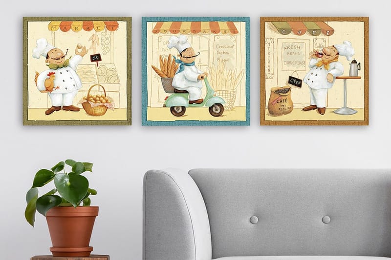 Canvasbilde VP Italy 3-pk Flerfarget - 33x03 cm - Innredning - Bilder & kunst - Lerretsbilder