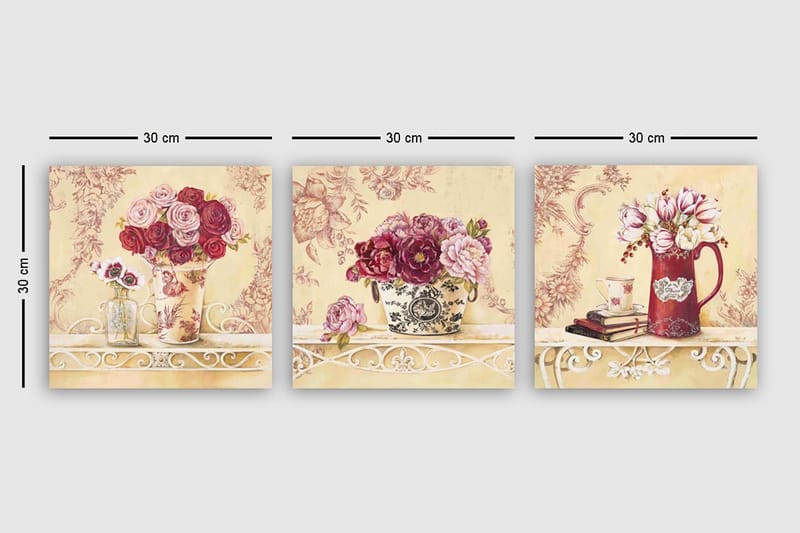 Canvasbilde VP Italy 3-pk Flerfarget - 33x03 cm - Innredning - Bilder & kunst - Lerretsbilder
