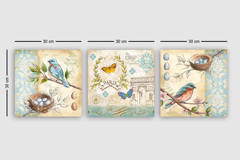 Canvasbilde VP Italy 3-pk Flerfarget - 33x03 cm - Innredning - Bilder & kunst - Lerretsbilder