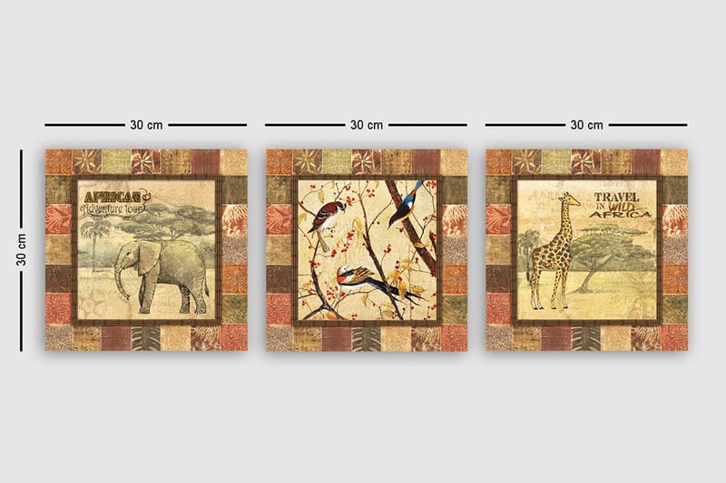 Canvasbilde VP Italy 3-pk Flerfarget - 33x03 cm - Innredning - Bilder & kunst - Lerretsbilder