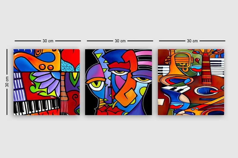 Canvasbilde VP Italy 3-pk Flerfarget - 33x03 cm - Innredning - Bilder & kunst - Lerretsbilder