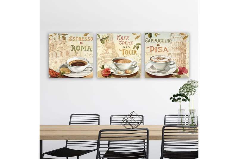 Canvasbilde VP Italy 3-pk Flerfarget - 33x03 cm - Innredning - Bilder & kunst - Lerretsbilder