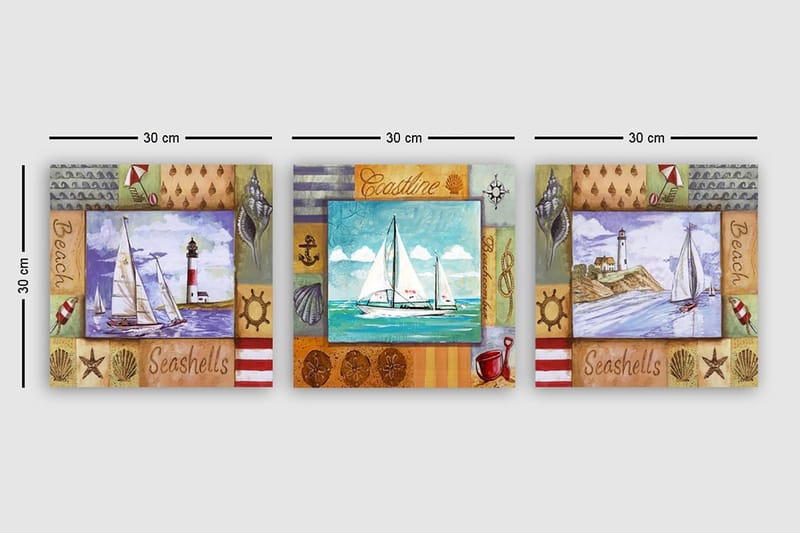 Canvasbilde VP Italy 3-pk Flerfarget - 33x03 cm - Innredning - Bilder & kunst - Lerretsbilder