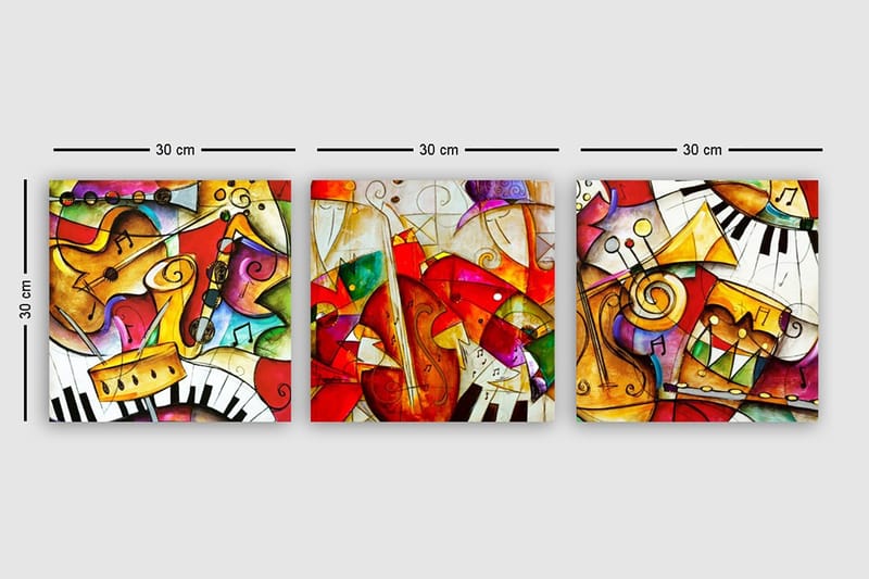 Canvasbilde VP Italy 3-pk Flerfarget - 33x03 cm - Innredning - Bilder & kunst - Lerretsbilder