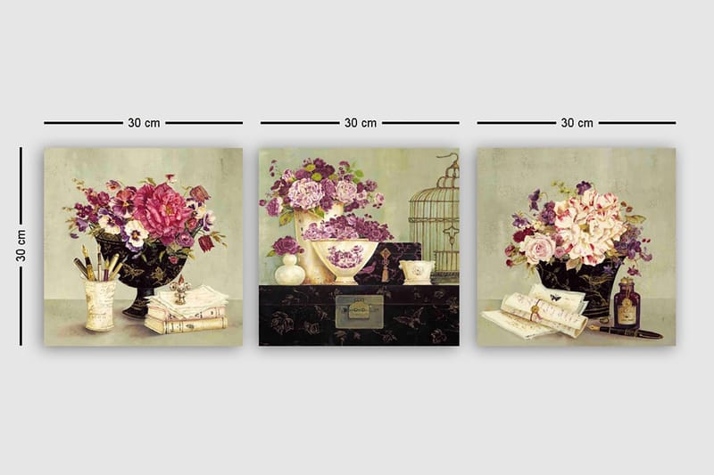 Canvasbilde VP Italy 3-pk Flerfarget - 33x03 cm - Innredning - Bilder & kunst - Lerretsbilder