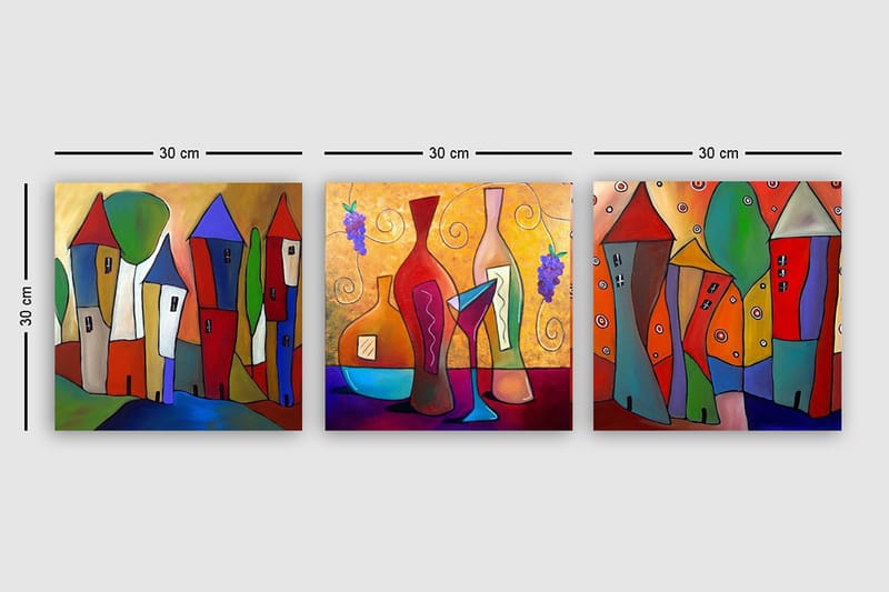 Canvasbilde VP Spain 3-pk Flerfarget - 33x03 cm - Innredning - Bilder & kunst - Lerretsbilder