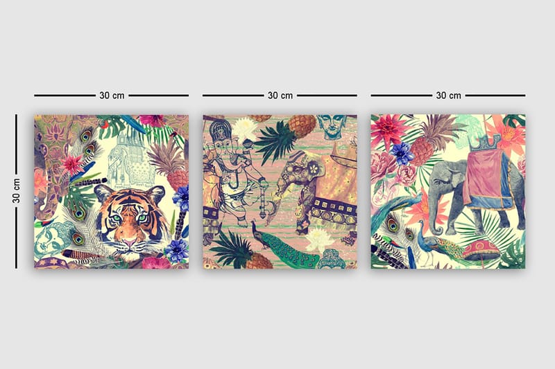 Canvasbilde VP Spain 3-pk Flerfarget - 33x03 cm - Innredning - Bilder & kunst - Lerretsbilder