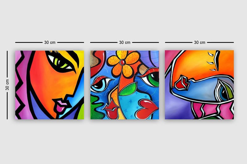 Canvasbilde VP Spain 3-pk Flerfarget - 33x03 cm - Innredning - Bilder & kunst - Lerretsbilder