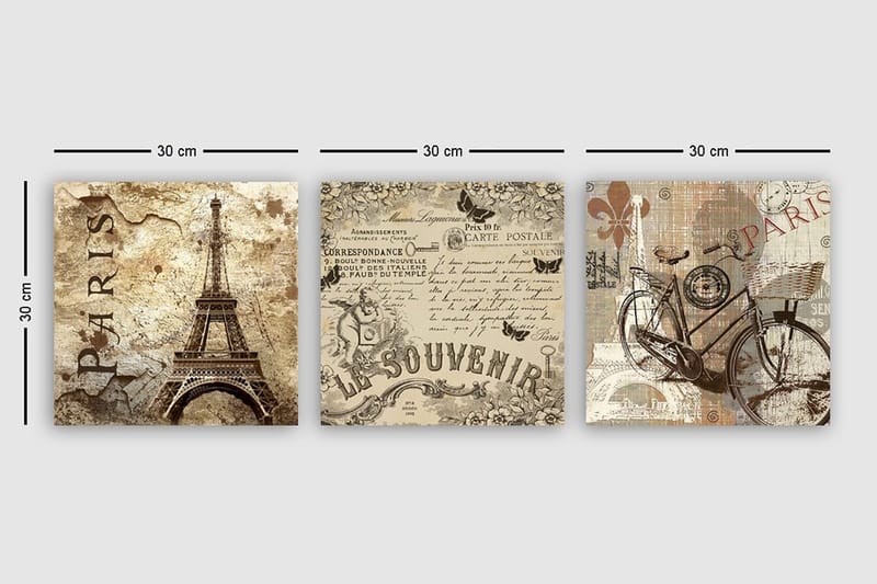 Canvasbilde VP Spain 3-pk Flerfarget - 33x03 cm - Innredning - Bilder & kunst - Lerretsbilder