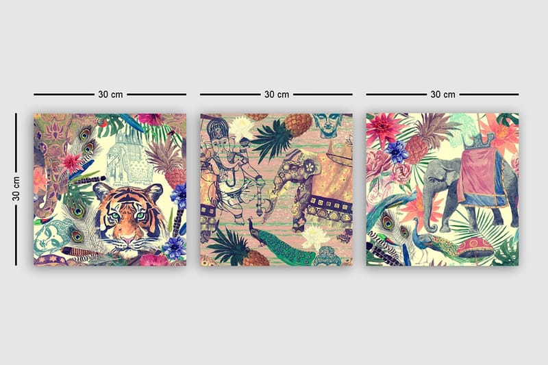 Canvasbilde VP Spain 3-pk Flerfarget - 33x03 cm - Innredning - Bilder & kunst - Lerretsbilder