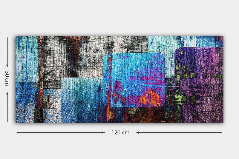 Canvasbilde YTY Abstract & Fractals Flerfarget - 120x50 cm - Innredning - Bilder & kunst - Lerretsbilder