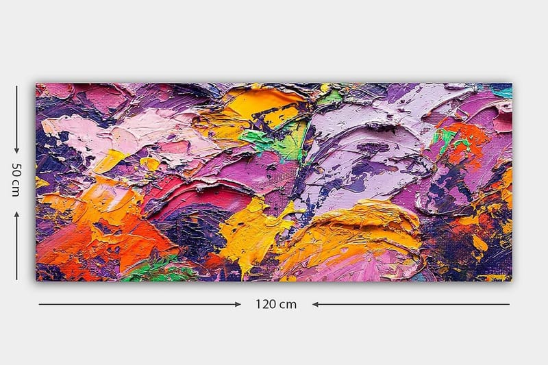 Canvasbilde YTY Abstract & Fractals Flerfarget - 120x50 cm - Innredning - Bilder & kunst - Lerretsbilder