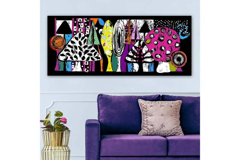 Canvasbilde YTY Abstract & Fractals Flerfarget - 120x50 cm - Innredning - Bilder & kunst - Lerretsbilder