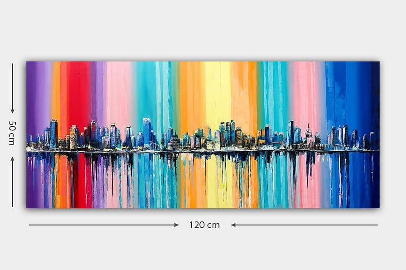 Canvasbilde YTY Abstract & Fractals Flerfarget - 120x50 cm - Innredning - Bilder & kunst - Lerretsbilder