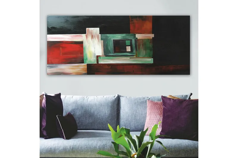 Canvasbilde YTY Abstract & Fractals Flerfarget - 120x50 cm - Innredning - Bilder & kunst - Lerretsbilder