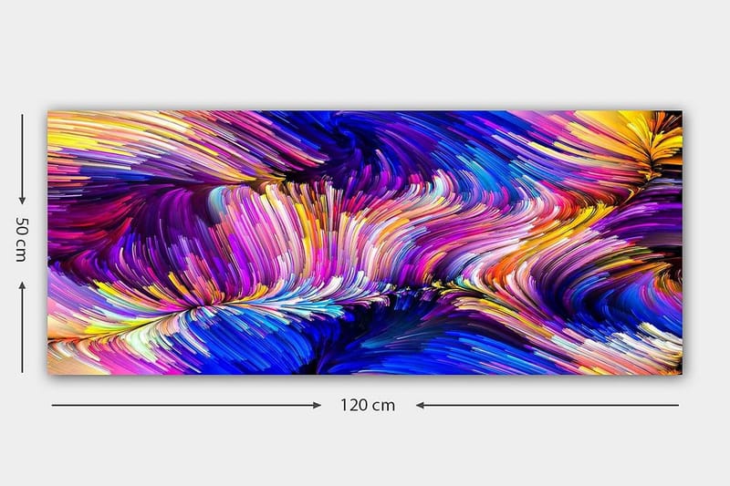 Canvasbilde YTY Abstract & Fractals Flerfarget - 120x50 cm - Innredning - Bilder & kunst - Lerretsbilder