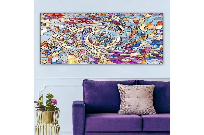 Canvasbilde YTY Abstract & Fractals Flerfarget - 120x50 cm - Innredning - Bilder & kunst - Lerretsbilder