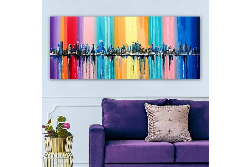 Canvasbilde YTY Abstract & Fractals Flerfarget - 120x50 cm - Innredning - Bilder & kunst - Lerretsbilder