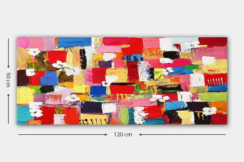 Canvasbilde YTY Abstract & Fractals Flerfarget - 120x50 cm - Innredning - Bilder & kunst - Lerretsbilder