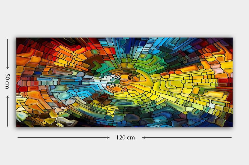 Canvasbilde YTY Abstract & Fractals Flerfarget - 120x50 cm - Innredning - Bilder & kunst - Lerretsbilder
