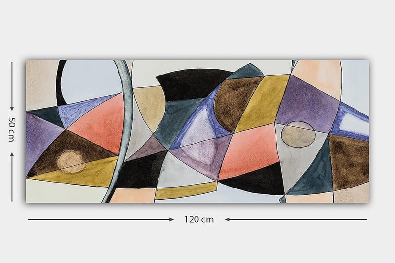 Canvasbilde YTY Abstract & Fractals Flerfarget - 120x50 cm - Innredning - Bilder & kunst - Lerretsbilder