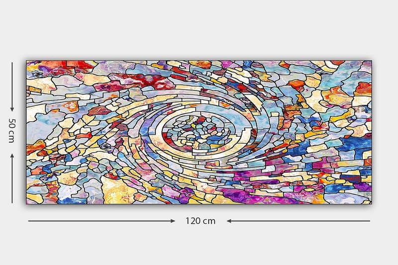 Canvasbilde YTY Abstract & Fractals Flerfarget - 120x50 cm - Innredning - Bilder & kunst - Lerretsbilder