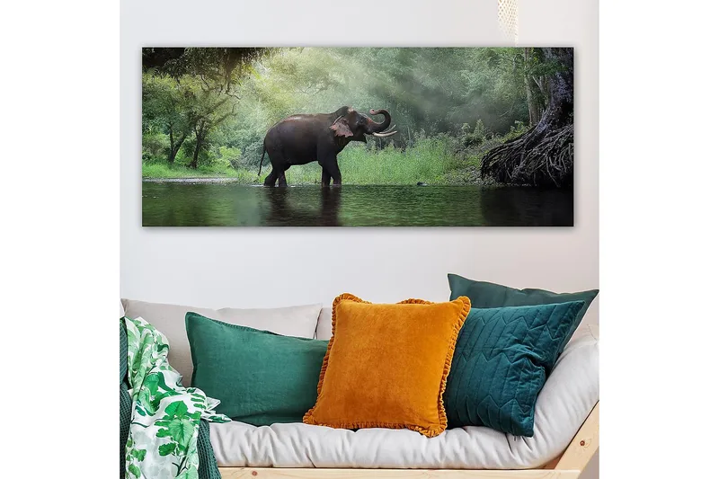 Canvasbilde YTY Animals Flerfarget - 120x50 cm - Innredning - Bilder & kunst - Lerretsbilder