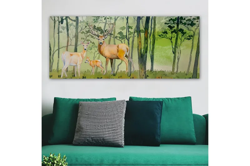 Canvasbilde YTY Animals Flerfarget - 120x50 cm - Innredning - Bilder & kunst - Lerretsbilder