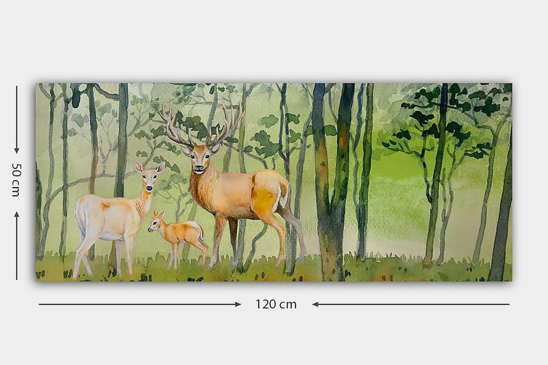 Canvasbilde YTY Animals Flerfarget - 120x50 cm - Innredning - Bilder & kunst - Lerretsbilder