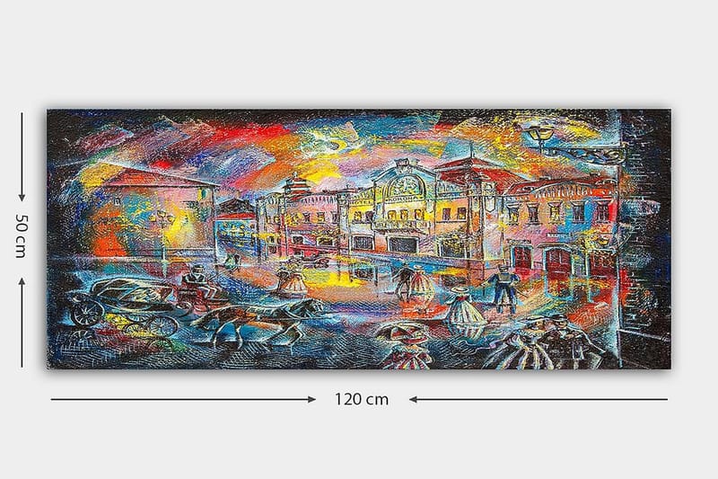 Canvasbilde YTY Buildings & Cityscapes Flerfarget - 120x50 cm - Innredning - Bilder & kunst - Lerretsbilder