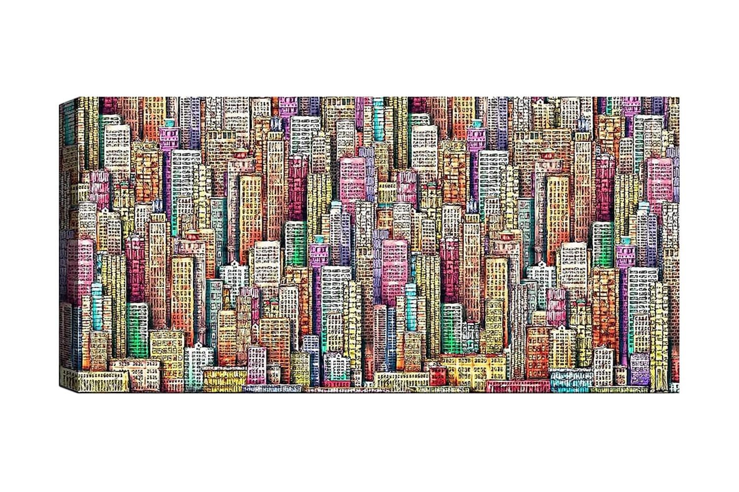 Canvasbilde YTY Buildings & Cityscapes Flerfarget - 120x50 cm - Innredning - Bilder & kunst - Lerretsbilder