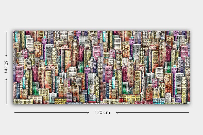 Canvasbilde YTY Buildings & Cityscapes Flerfarget - 120x50 cm - Innredning - Bilder & kunst - Lerretsbilder